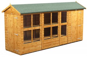 Power 14x4 Apex Combined Potting Shed with 4ft Storage Section